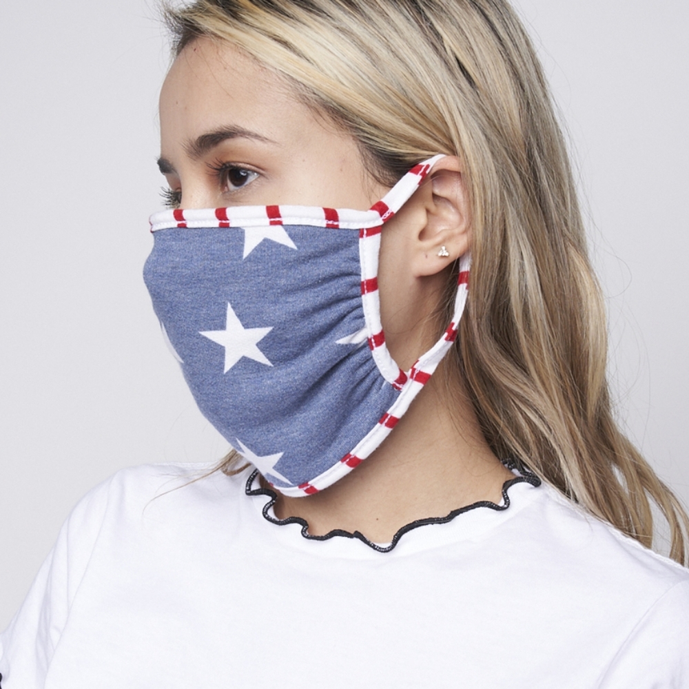Patriotic American Star Face Mask